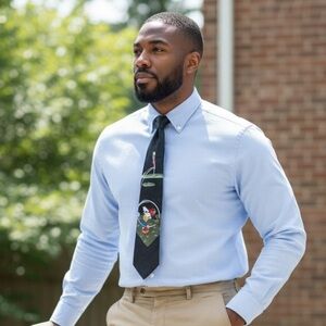 Disney Mickey Mouse Unlimited Tie Golf Mens Neck Black Green Swing Vintage